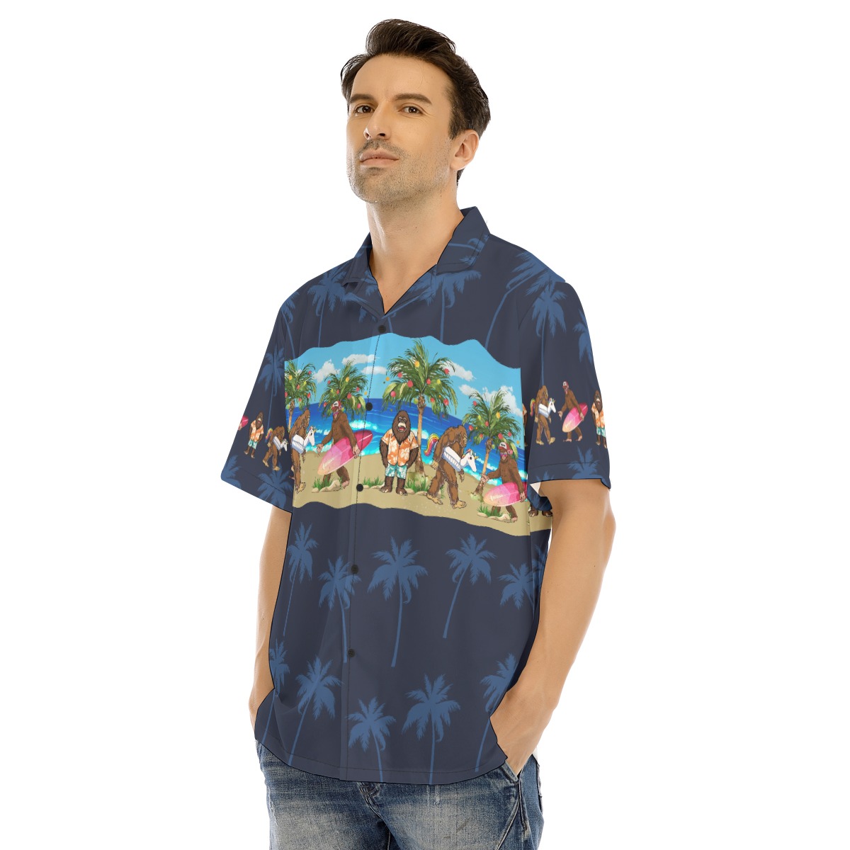 Bigfoot Christmas In July Hawaiian Shirt
