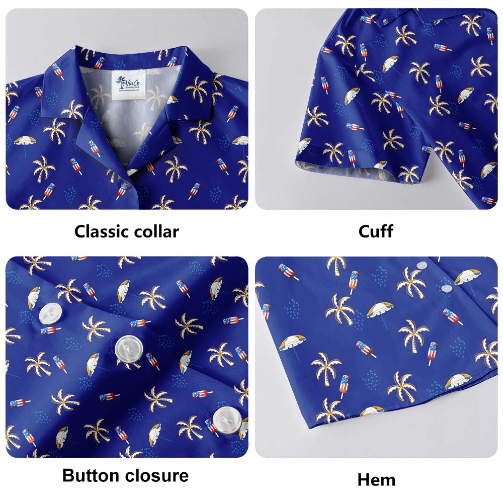 American Ice Cream Men's Hawaiian Shirt Navy