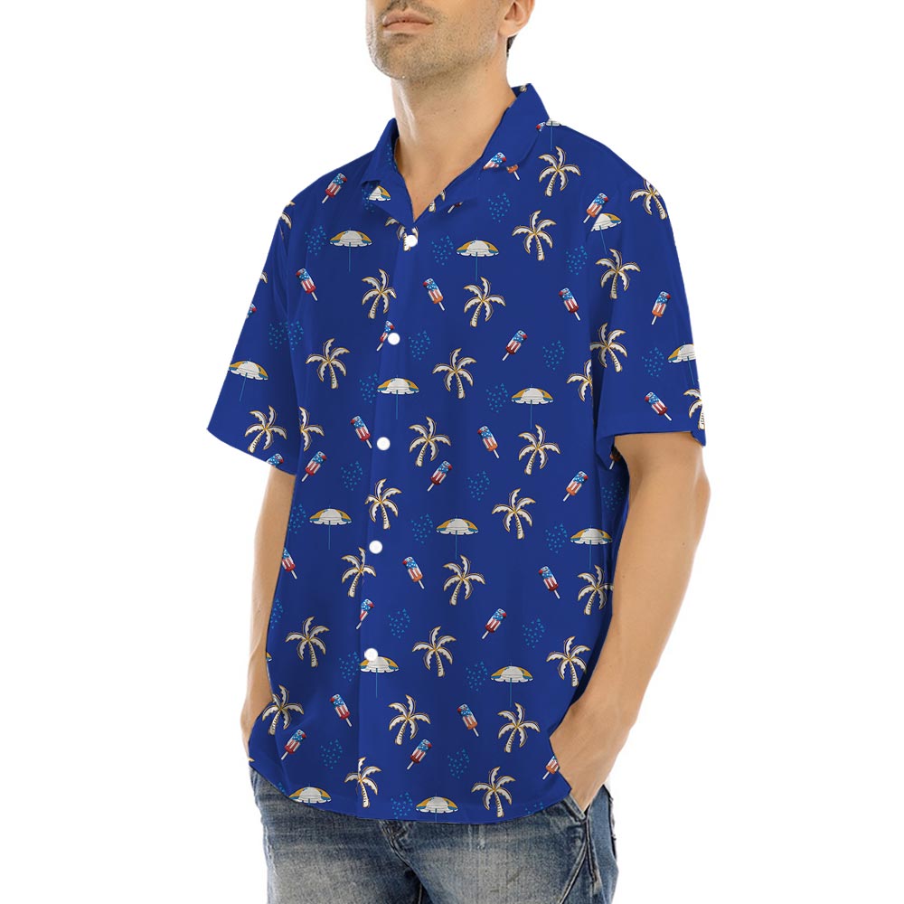 American Ice Cream Men's Hawaiian Shirt Navy