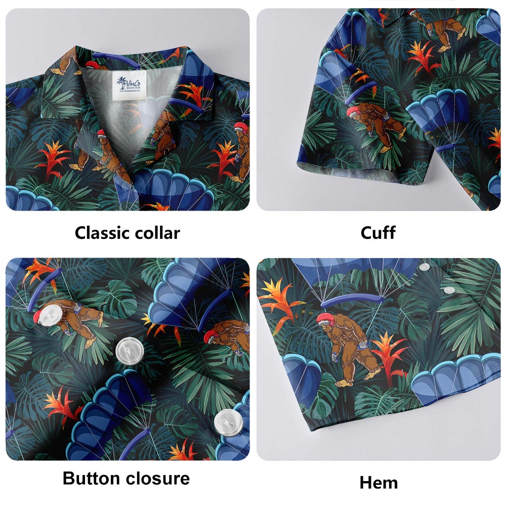 Funny Bigfoot Skydiving Hawaiian Shirt For Men