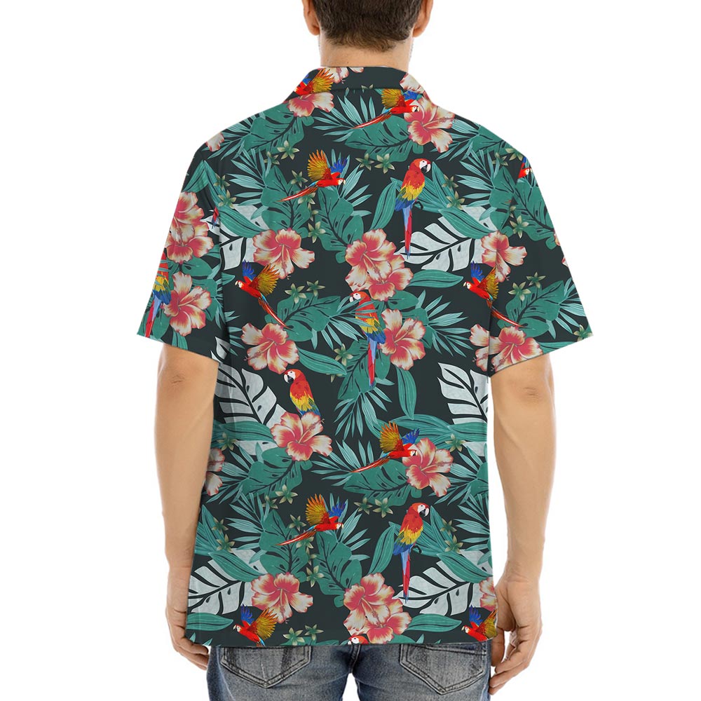 Tropical Parrots Men's Button Up Shirt