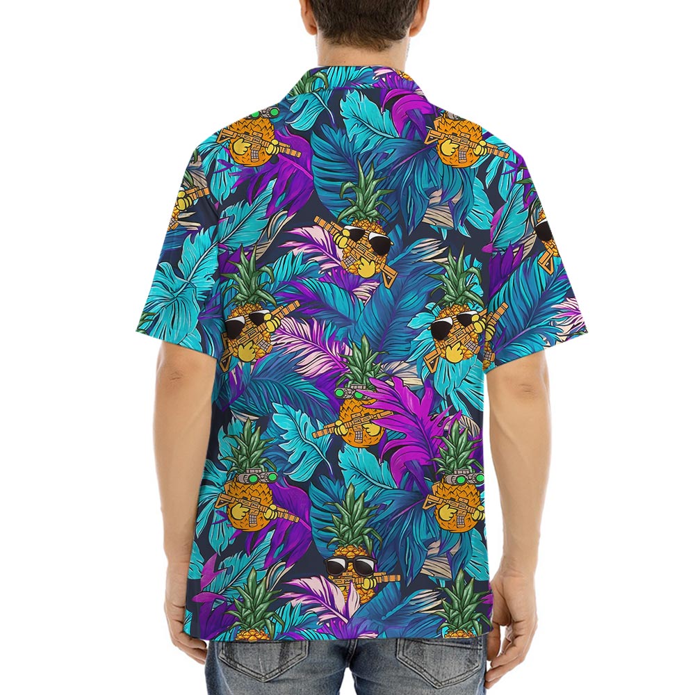 Cool Pineapple Tactical Hawaiian Shirt For Men