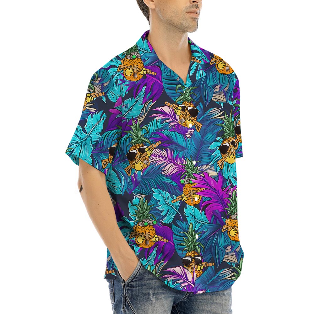 Cool Pineapple Tactical Hawaiian Shirt For Men