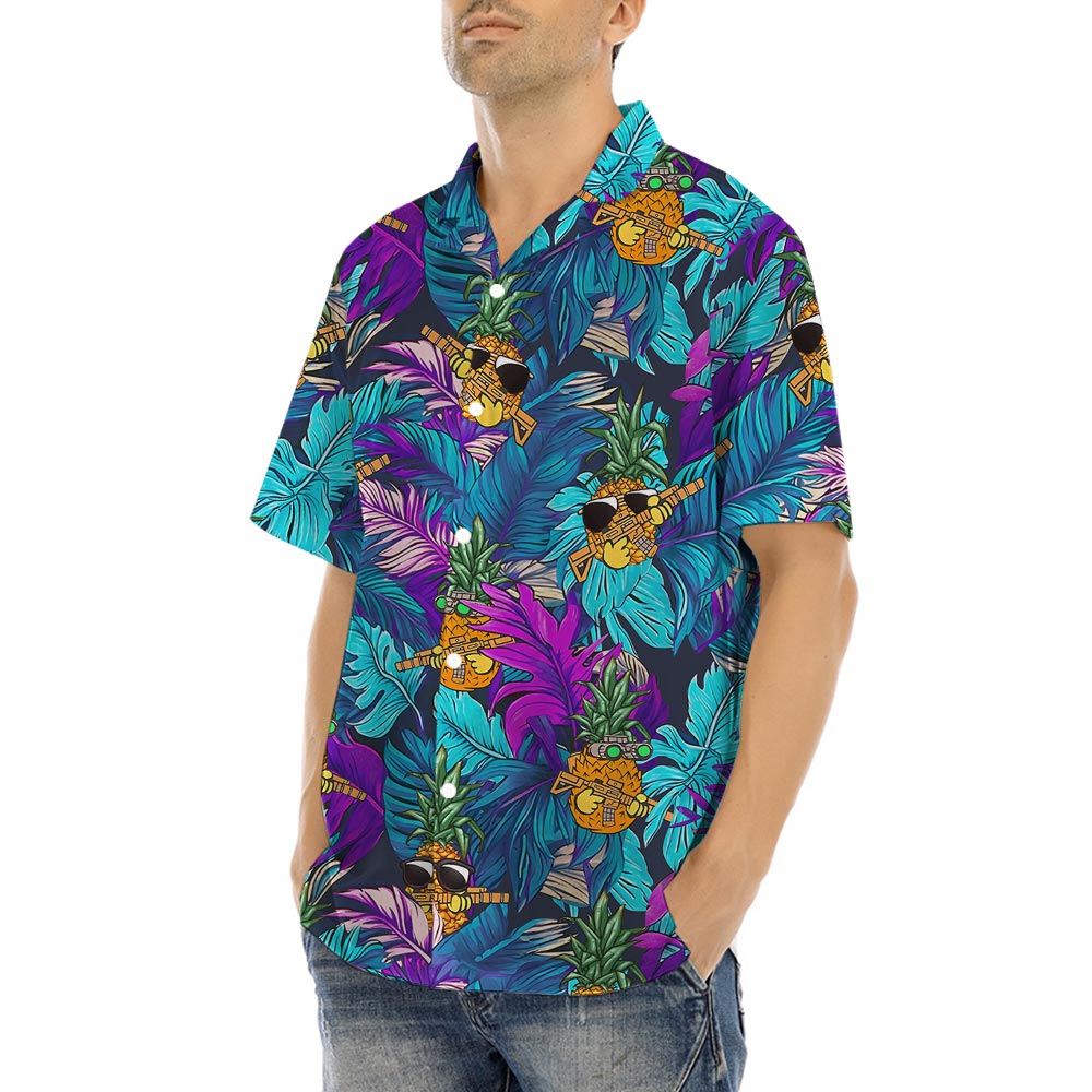 Cool Pineapple Tactical Hawaiian Shirt For Men