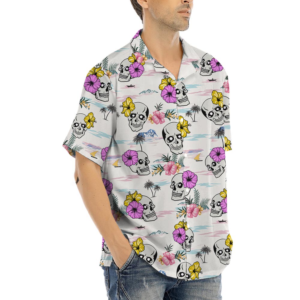 Hibiscus Goth Hawaiian Shirt For Men