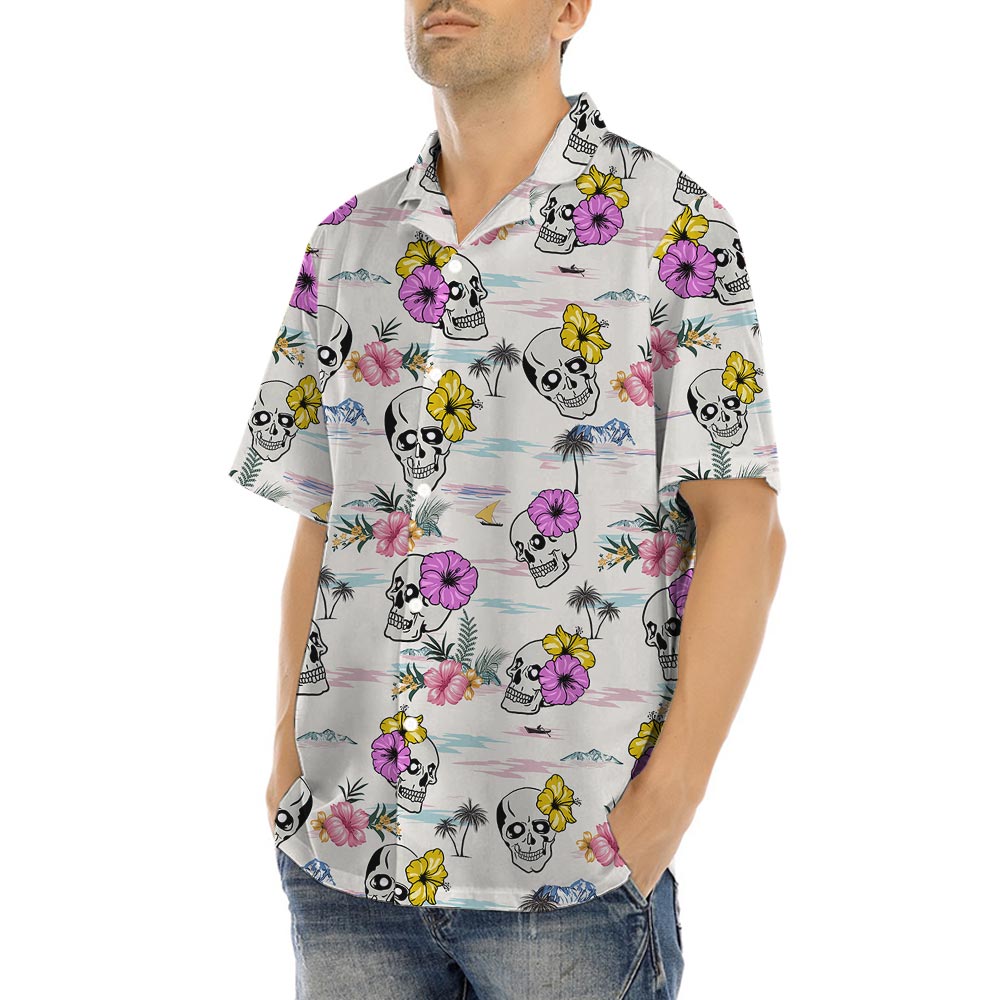 Hibiscus Goth Hawaiian Shirt For Men