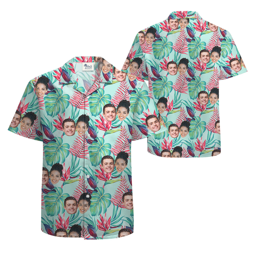 Tropical Bird of Paradise Hawaiian Shirt With 1-5 Faces