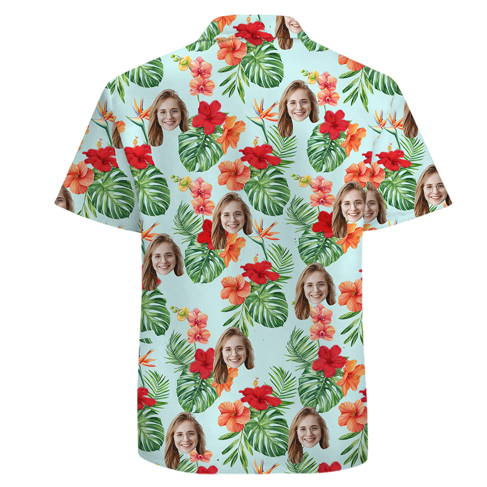 Custom 1-5 Faces Cotton Tropical Hawaiian Shirt No Minimum