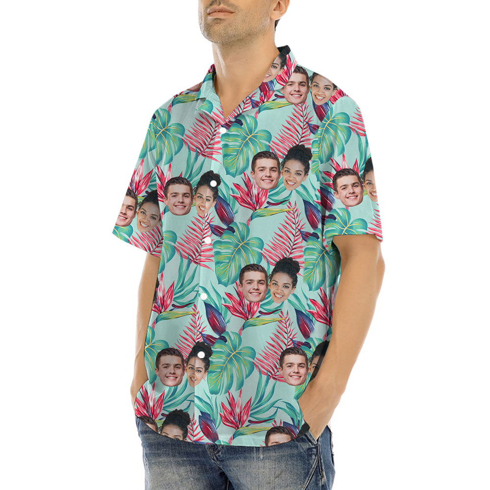 Tropical Bird of Paradise Hawaiian Shirt With 1-5 Faces