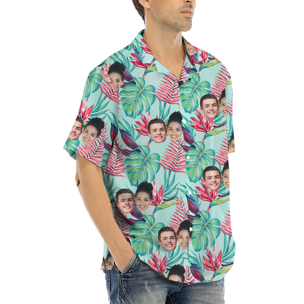 Tropical Bird of Paradise Hawaiian Shirt With 1-5 Faces