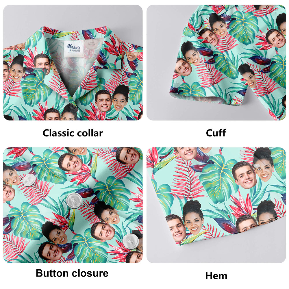 Tropical Bird of Paradise Hawaiian Shirt With 1-5 Faces