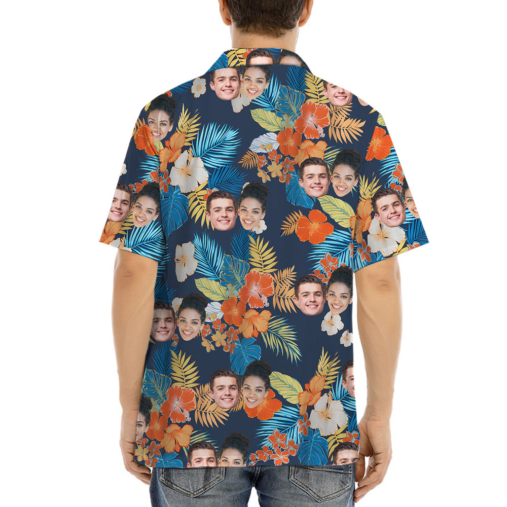 Colorful Floral Aloha Shirt With 1-5 Faces