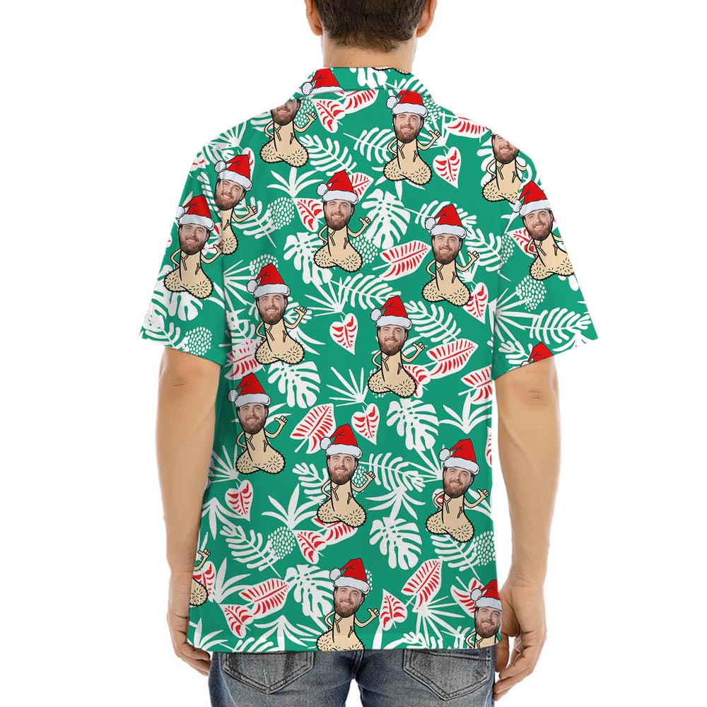 Naughty Custom Face Christmas Hawaii Shirt For Men