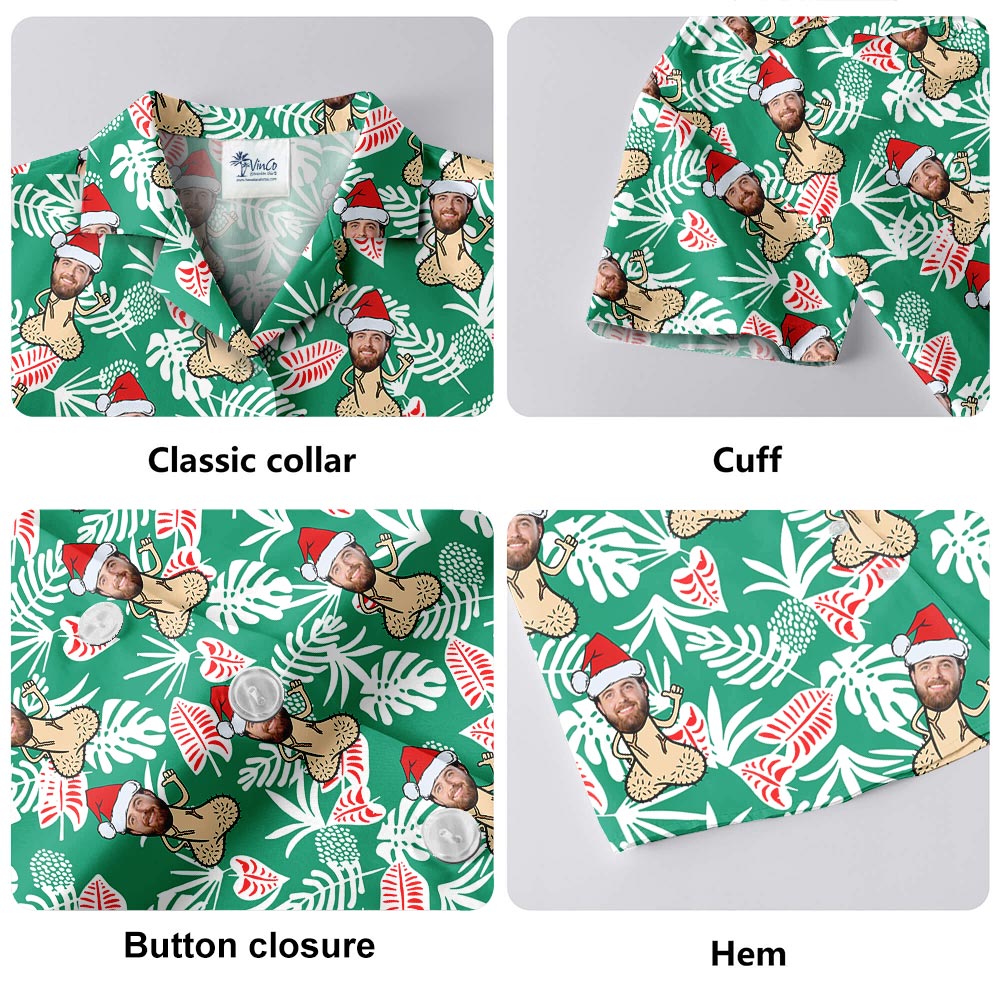 Naughty Custom Face Christmas Hawaii Shirt For Men