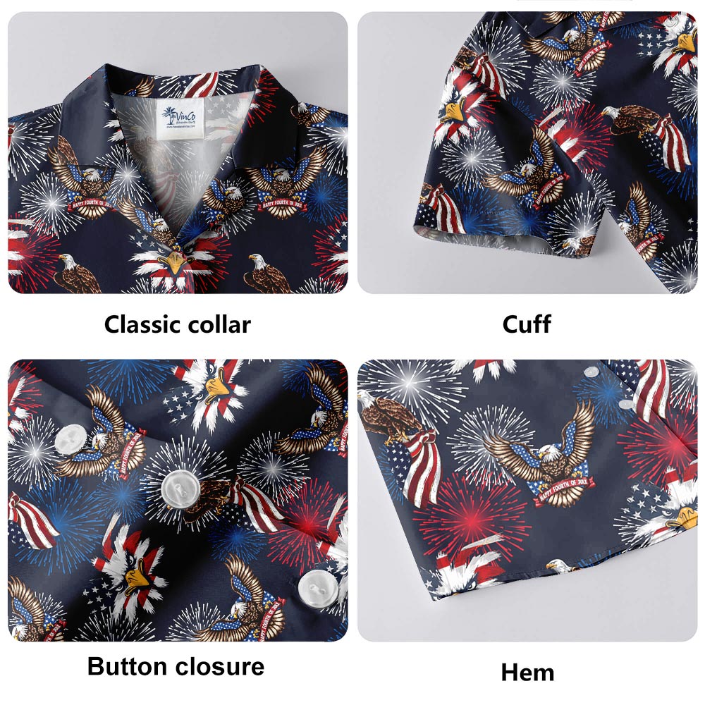 Men's American Eagle Hawaiian Shirt Navy