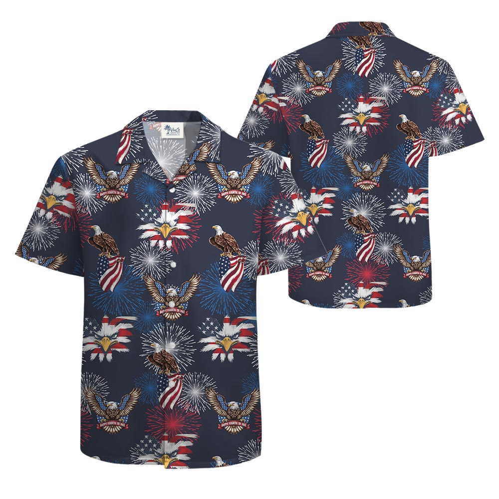 Men's American Eagle Hawaiian Shirt Navy