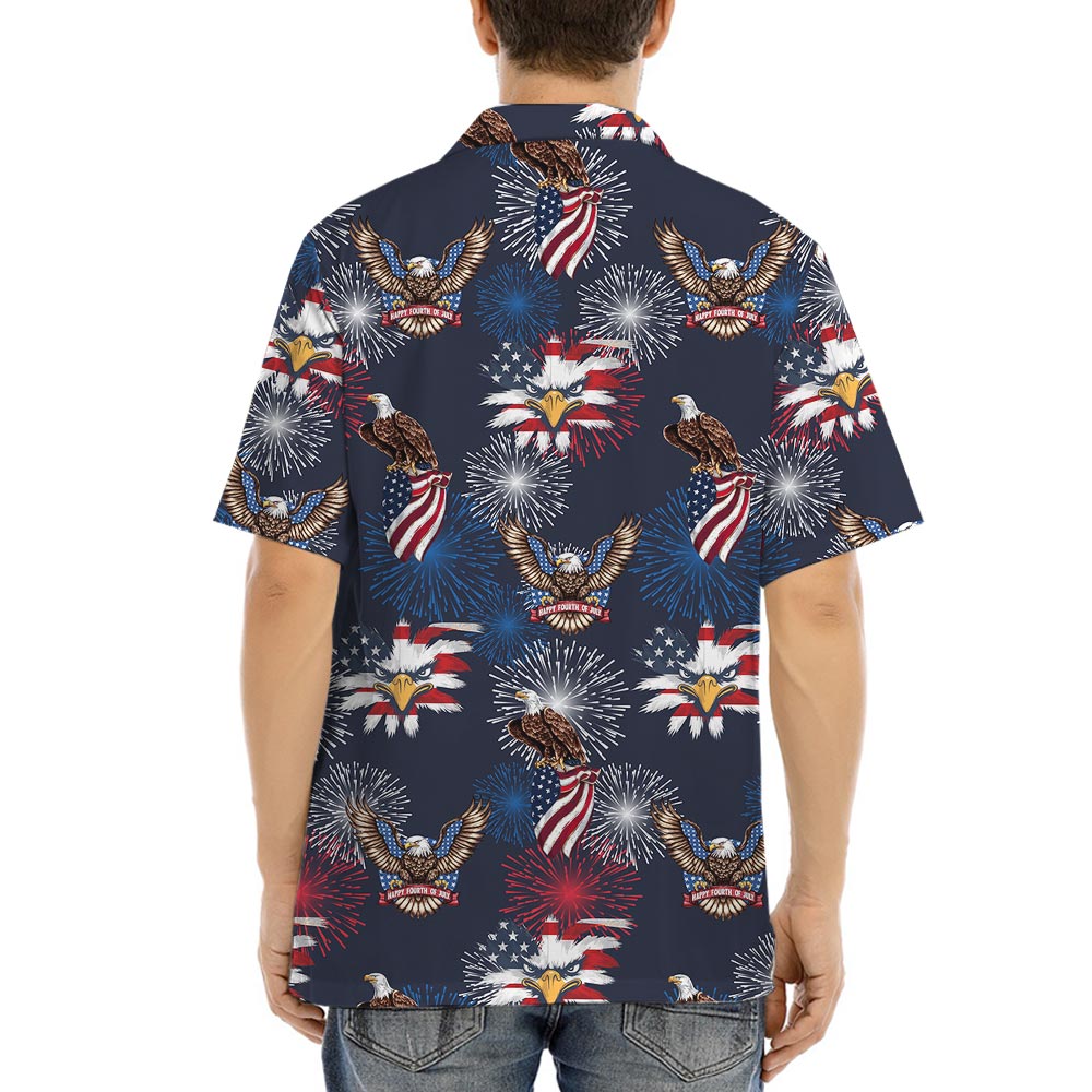 Men's American Eagle Hawaiian Shirt Navy