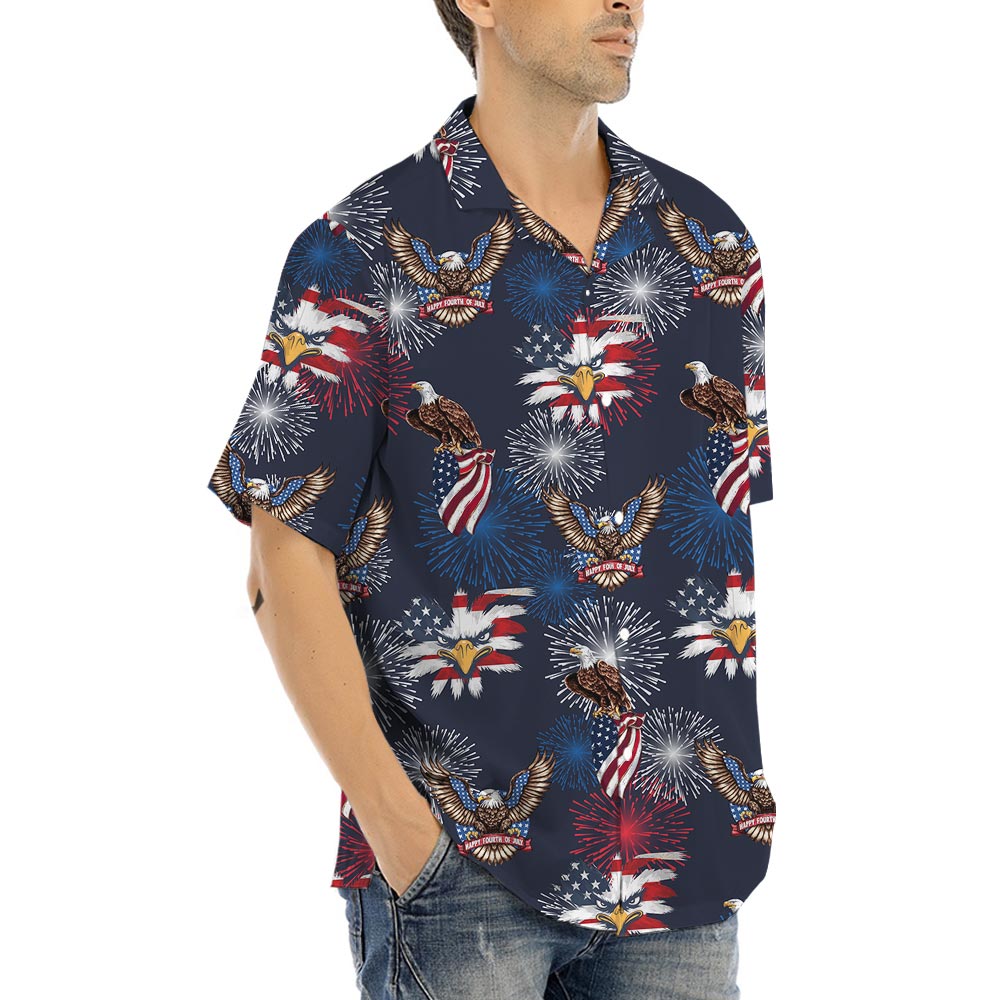 Men's American Eagle Hawaiian Shirt Navy