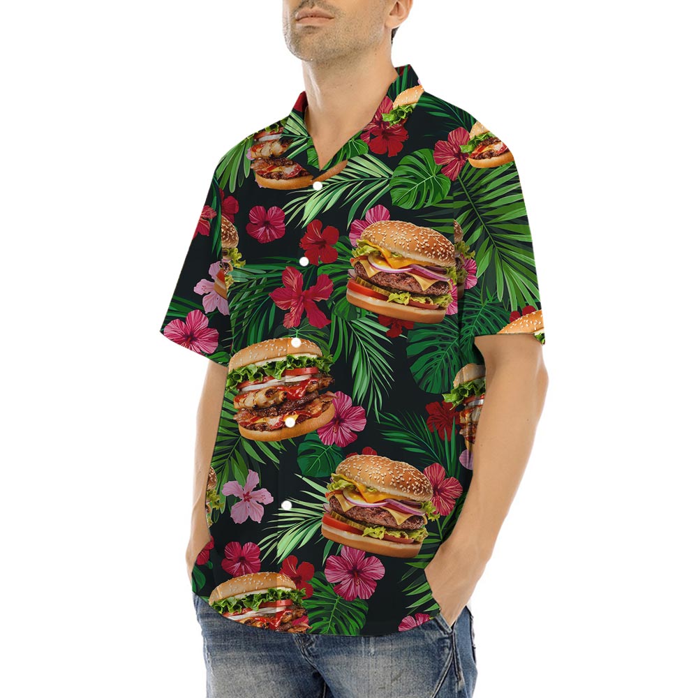 Funny Hamburger Hawaiian Shirt For Men
