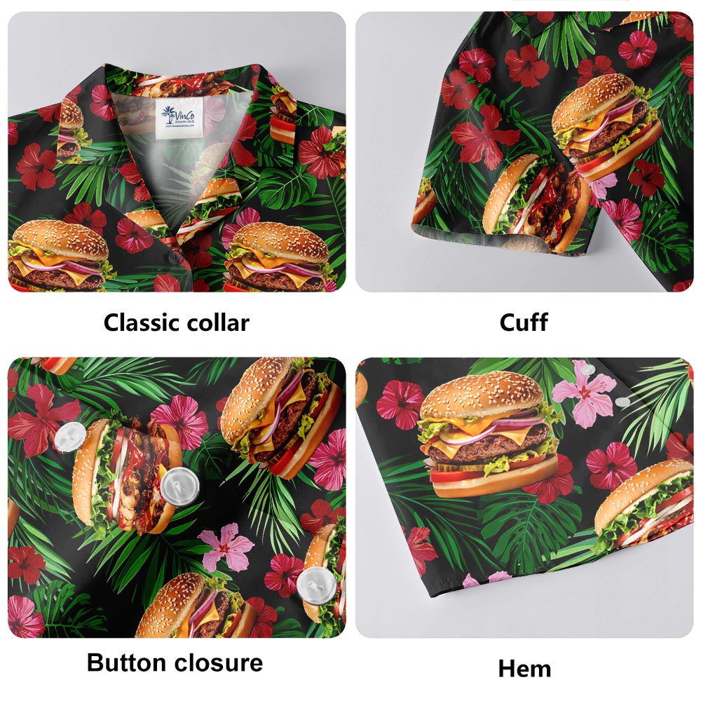 Funny Hamburger Hawaiian Shirt For Men