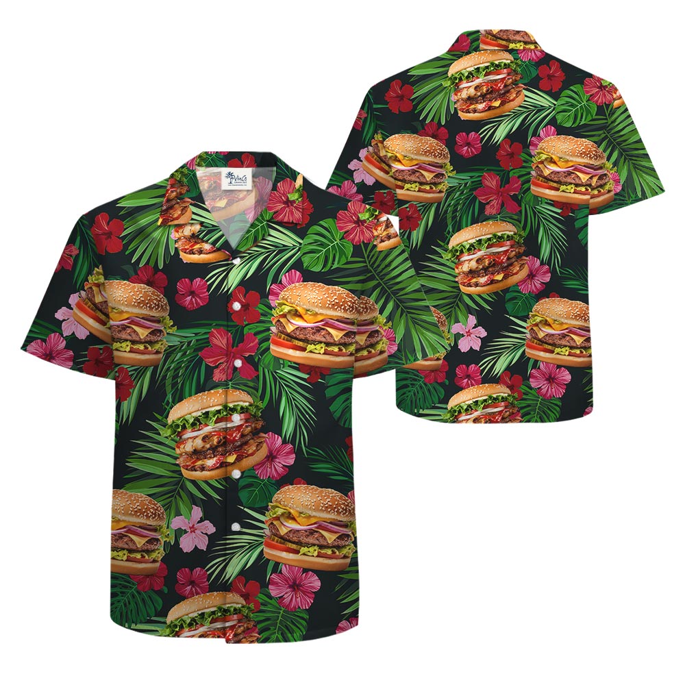Funny Hamburger Hawaiian Shirt For Men