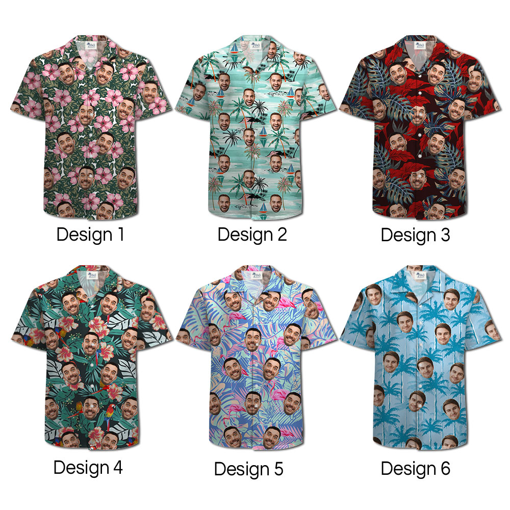 Hawaiian Shirt With 1-5 Pictures On Them
