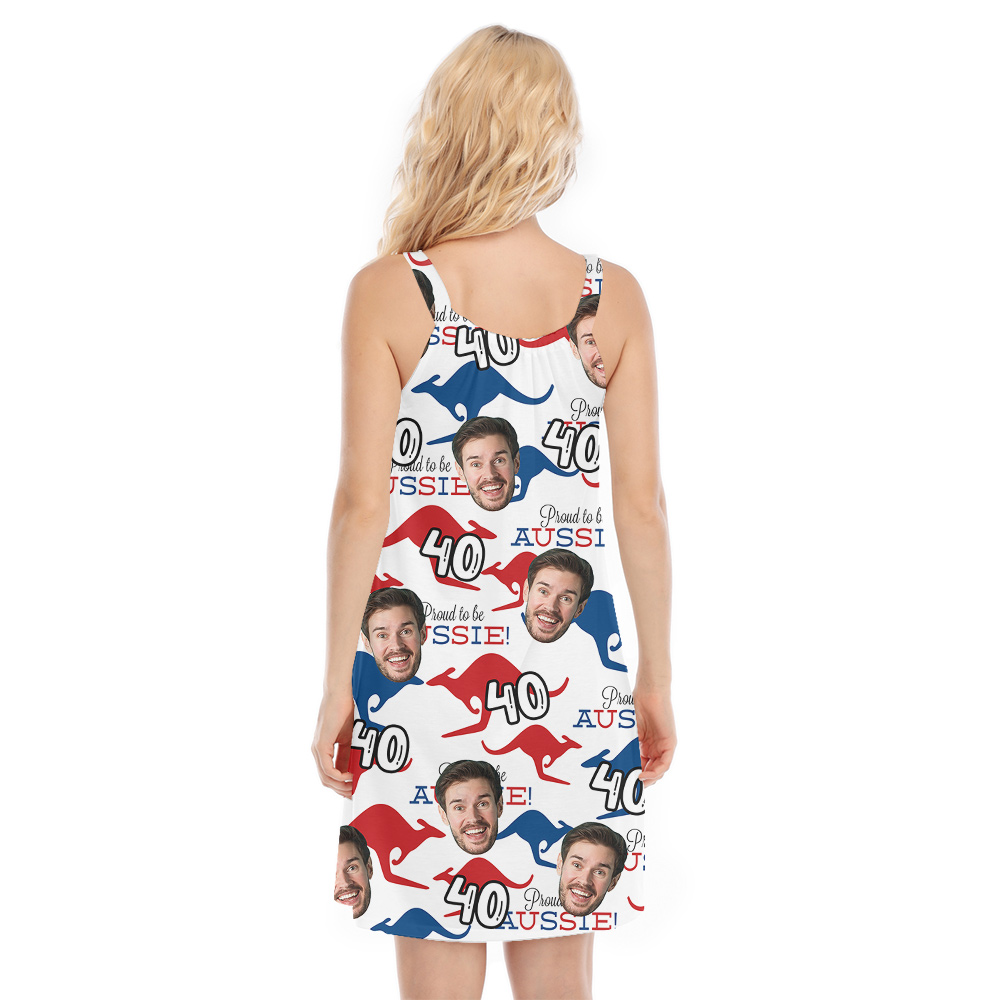 Aussie Kangaroo Hawaiian Cami Dress for Birthday Custom