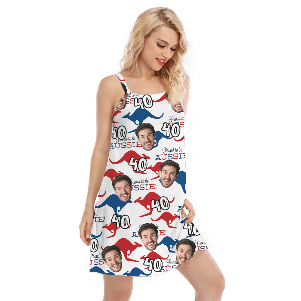Aussie Kangaroo Hawaiian Cami Dress for Birthday Custom