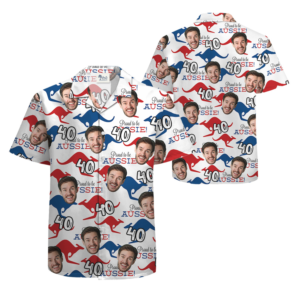 Custom Face and Age Aussie Hawaiian Shirt