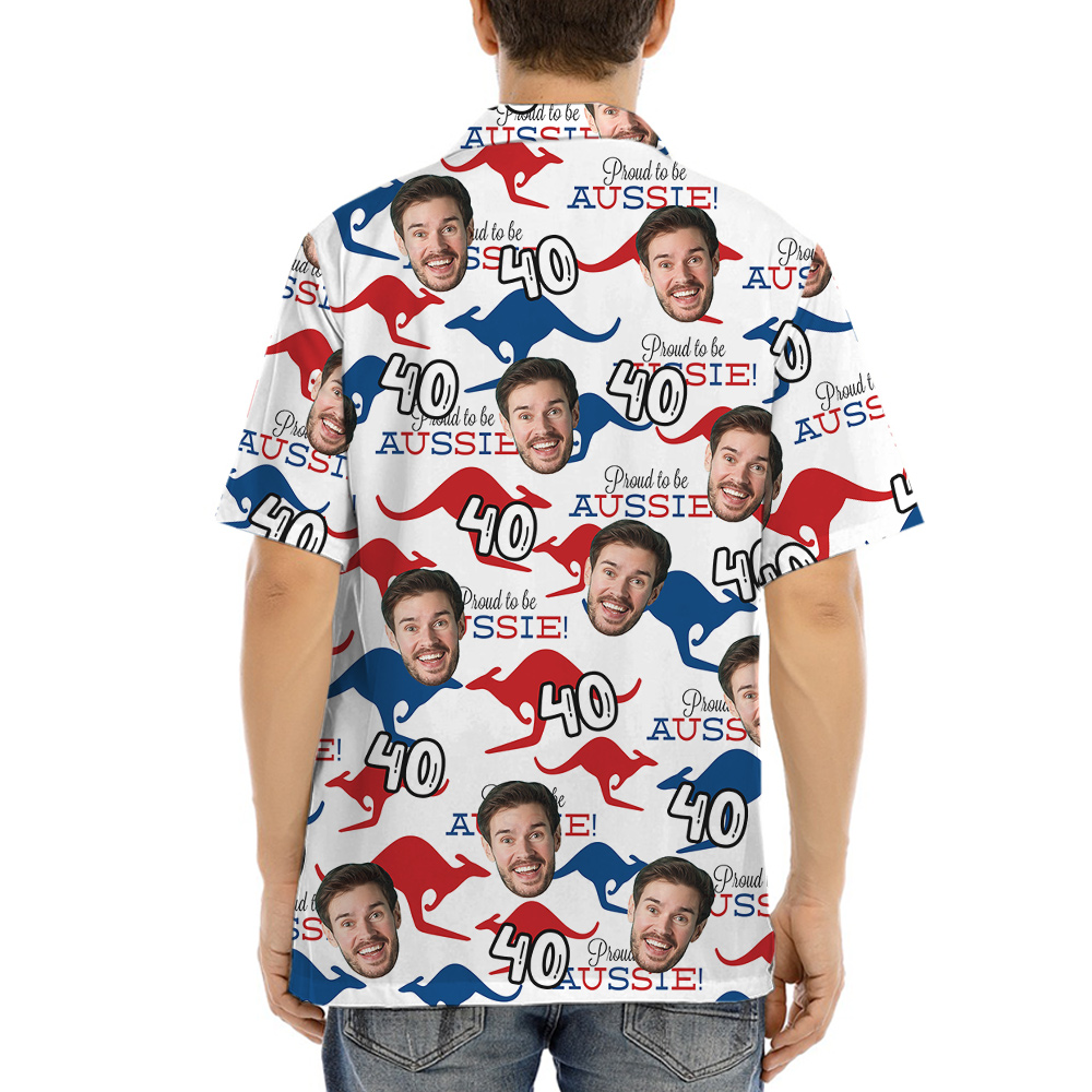 Custom Face and Age Aussie Hawaiian Shirt