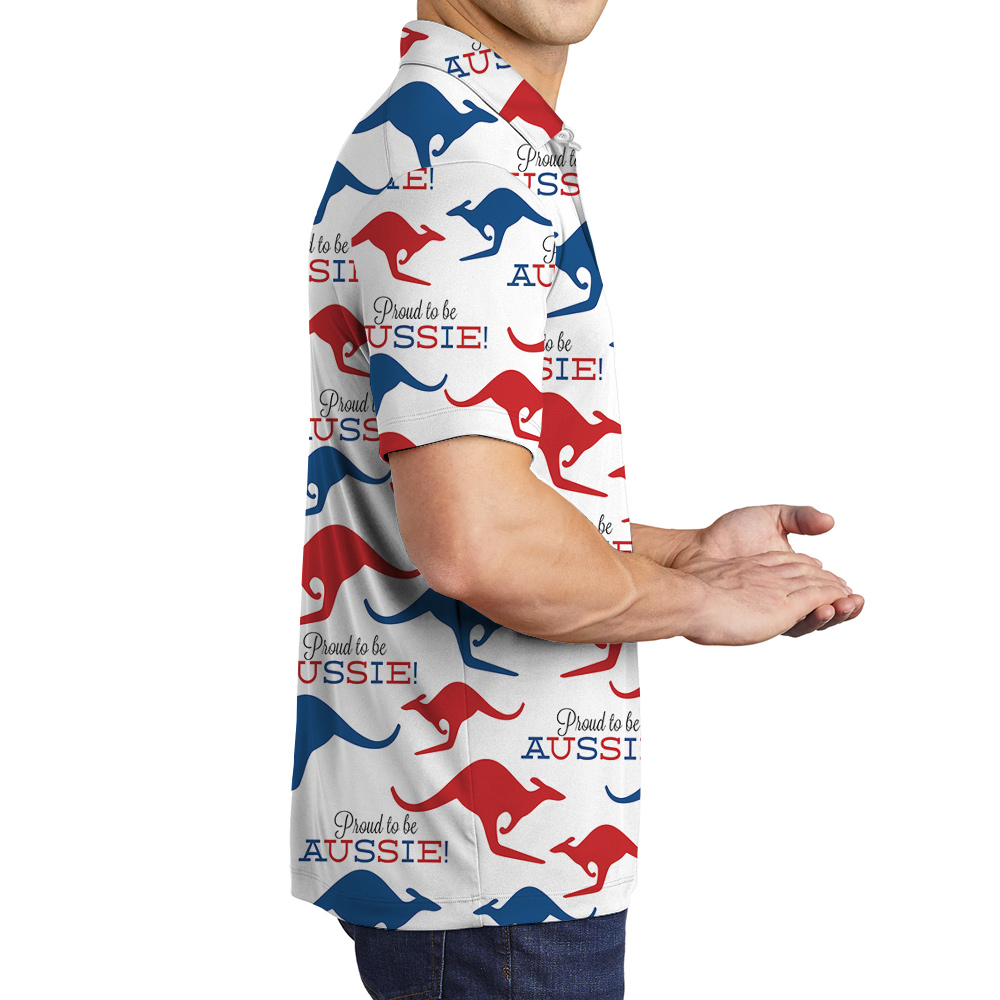 Aussie Kangaroo Hawaiian Polo Golf Shirt for Men