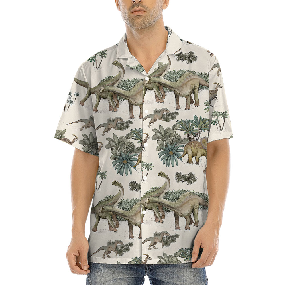 Unique Dinosaur Men's Hawaiian Shirt - variant image 1
