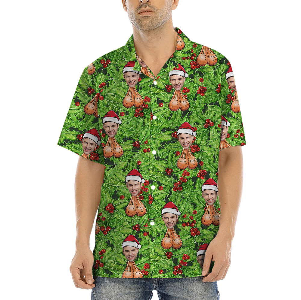 Inappropriate Christmas Button Shirt With 1-5 Faces - variant image 1