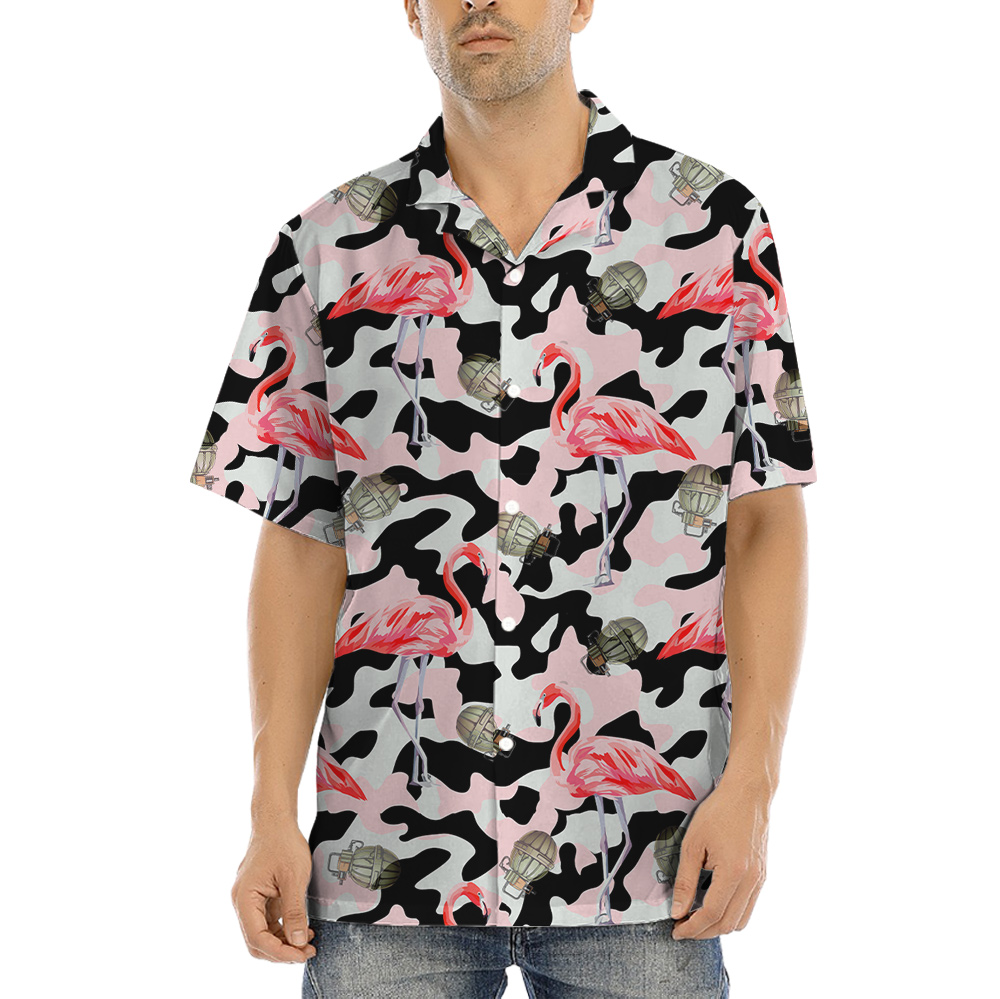 Grenade Flamingo Camouflage Hawaiian Shirt - variant image 1