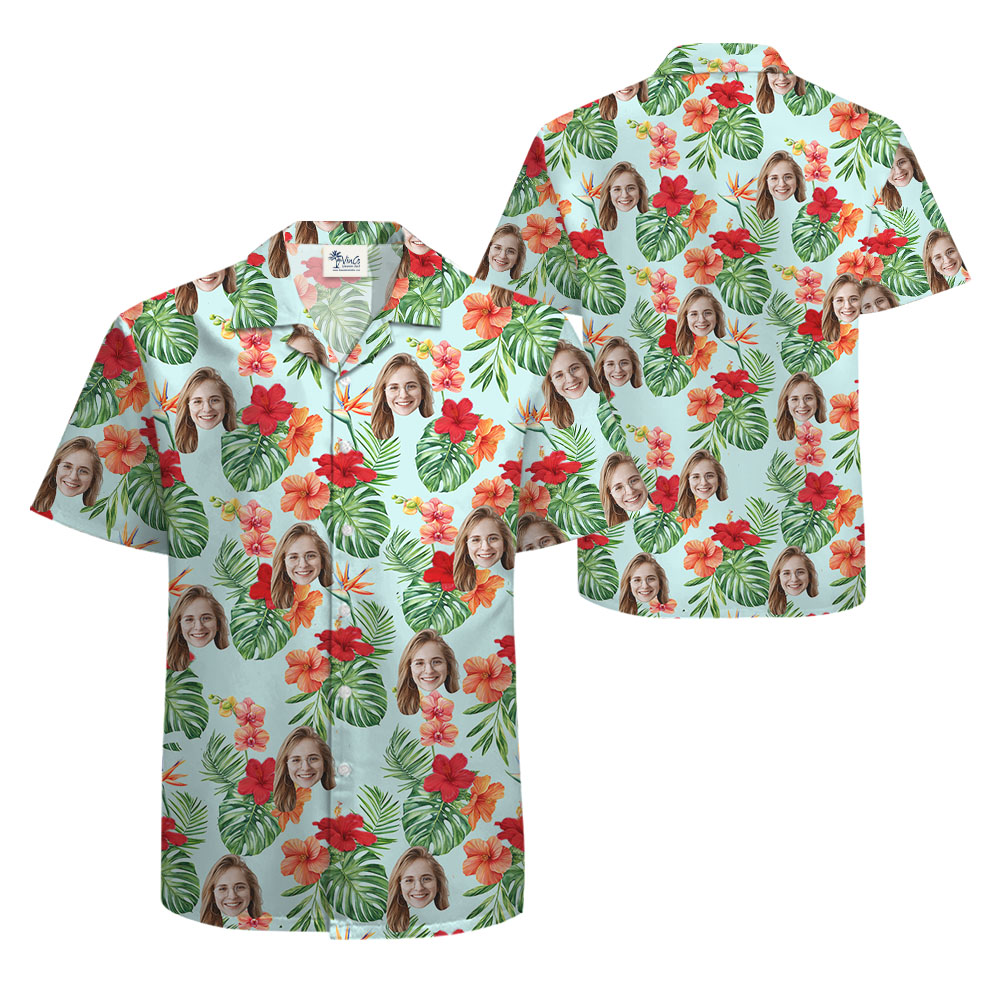 Custom 1-5 Pictures Tropical Hawaiian Shirt
