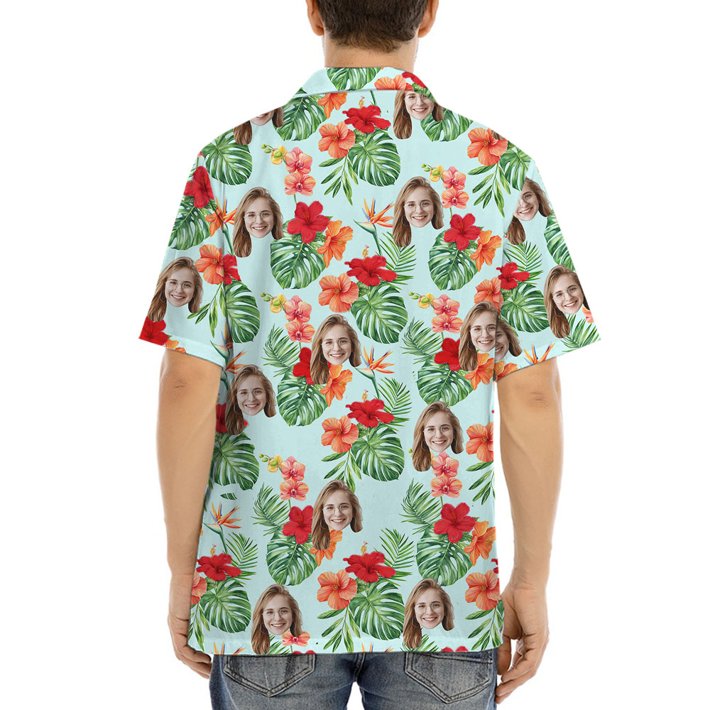 Custom 1-5 Pictures Tropical Hawaiian Shirt