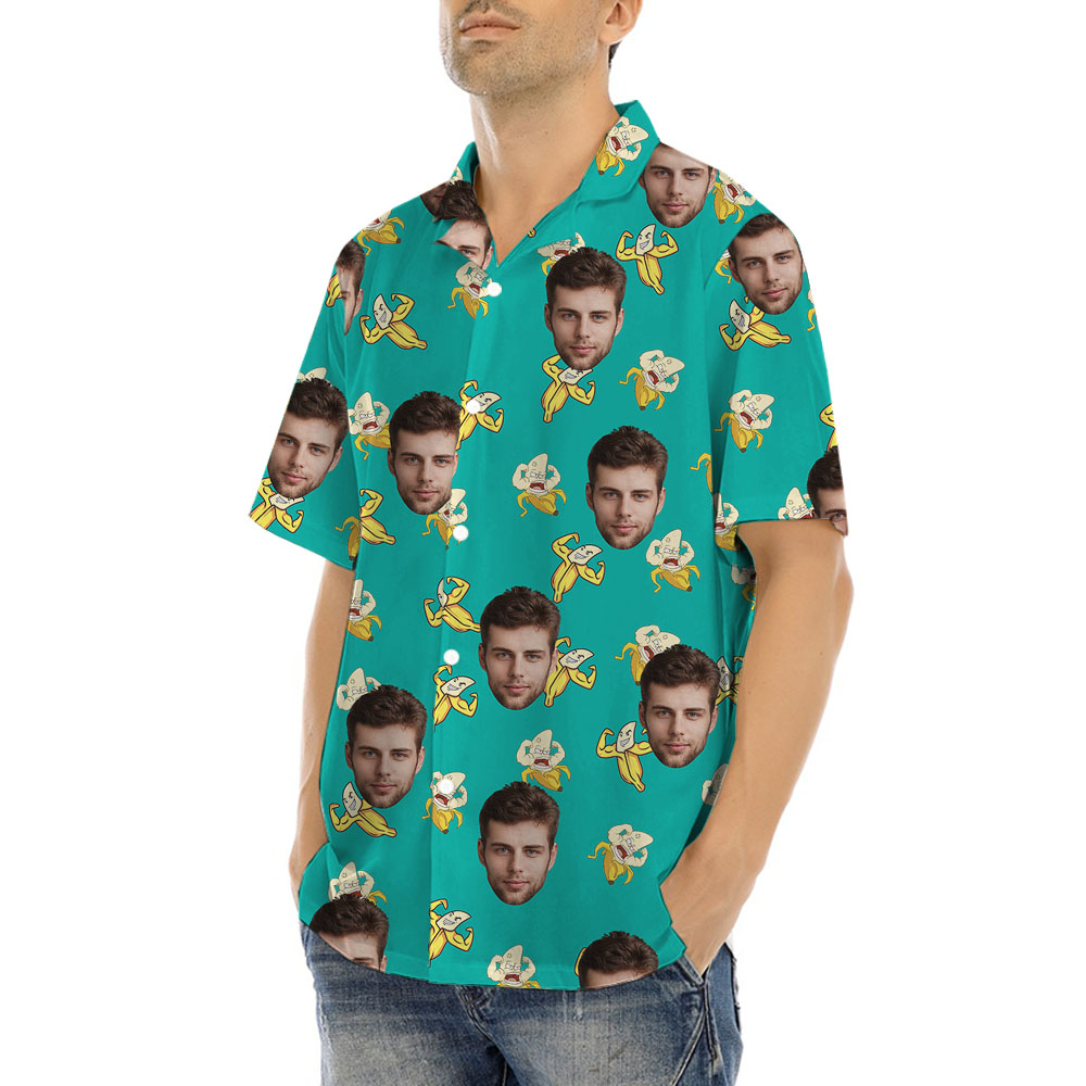 Muscle Banana Funny Hawaiian Shirt With 1-5 Faces