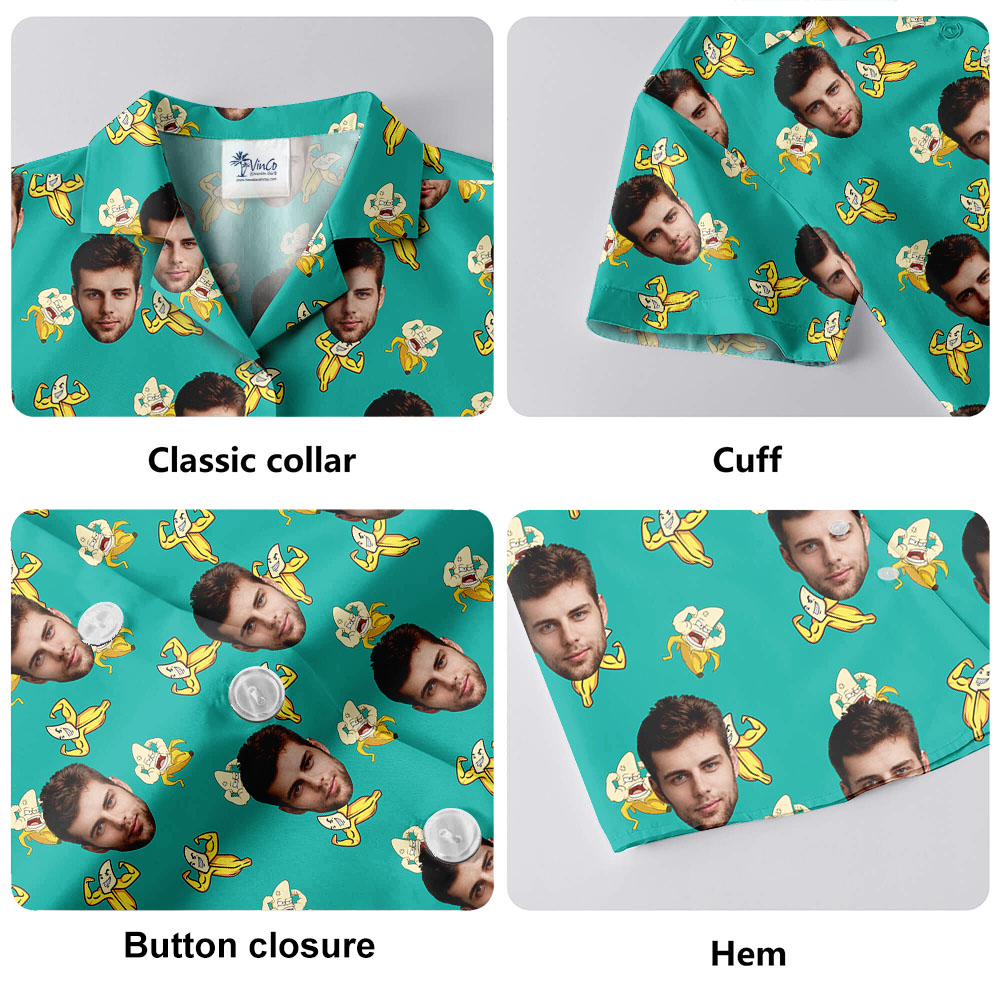 Muscle Banana Funny Hawaiian Shirt With 1-5 Faces
