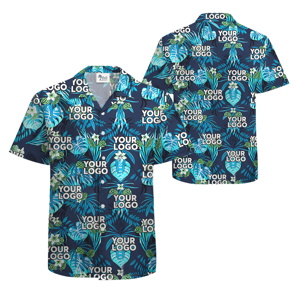 Tropical Blue Custom Hawaiian Shirt With Your Logo