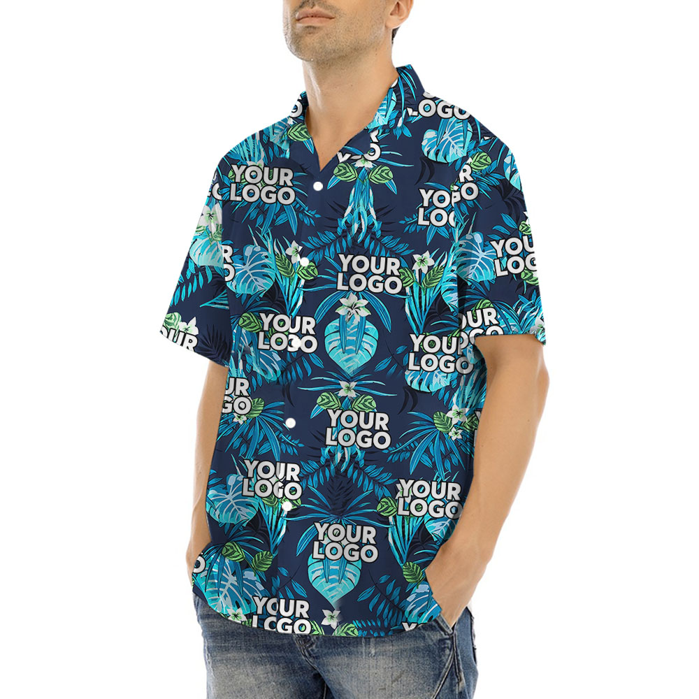 Tropical Blue Custom Hawaiian Shirt With Your Logo