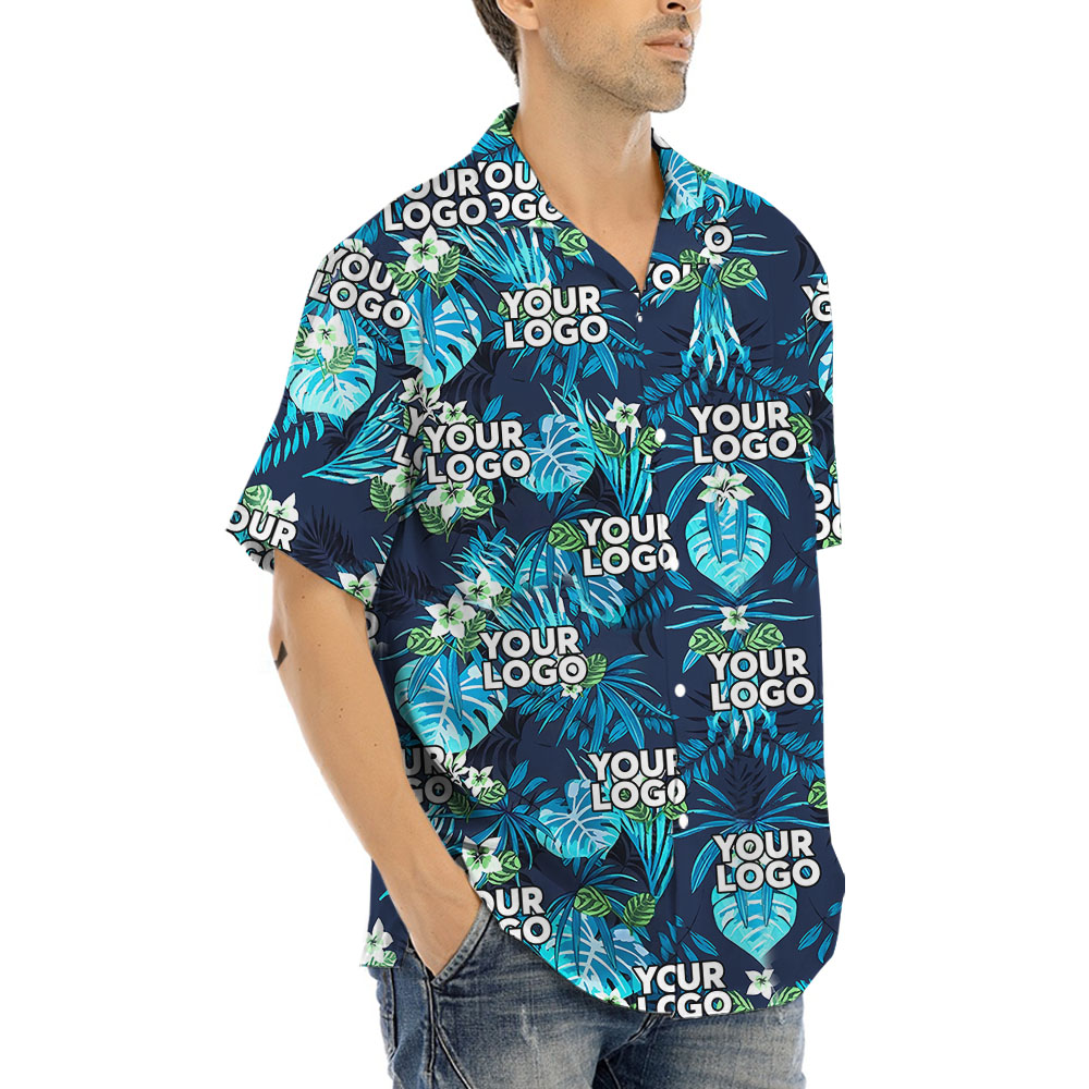 Tropical Blue Custom Hawaiian Shirt With Your Logo