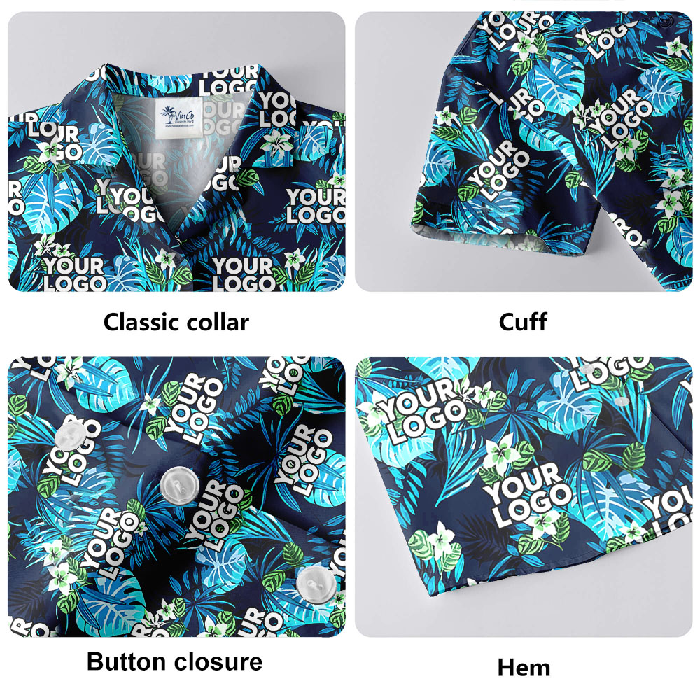 Tropical Blue Custom Hawaiian Shirt With Your Logo