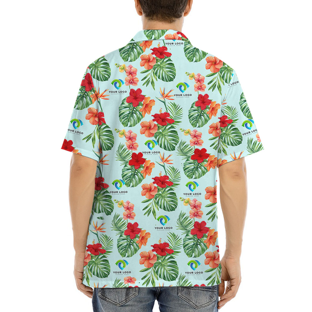 Floral Custom Logo Hawaiian Shirts No Minimum