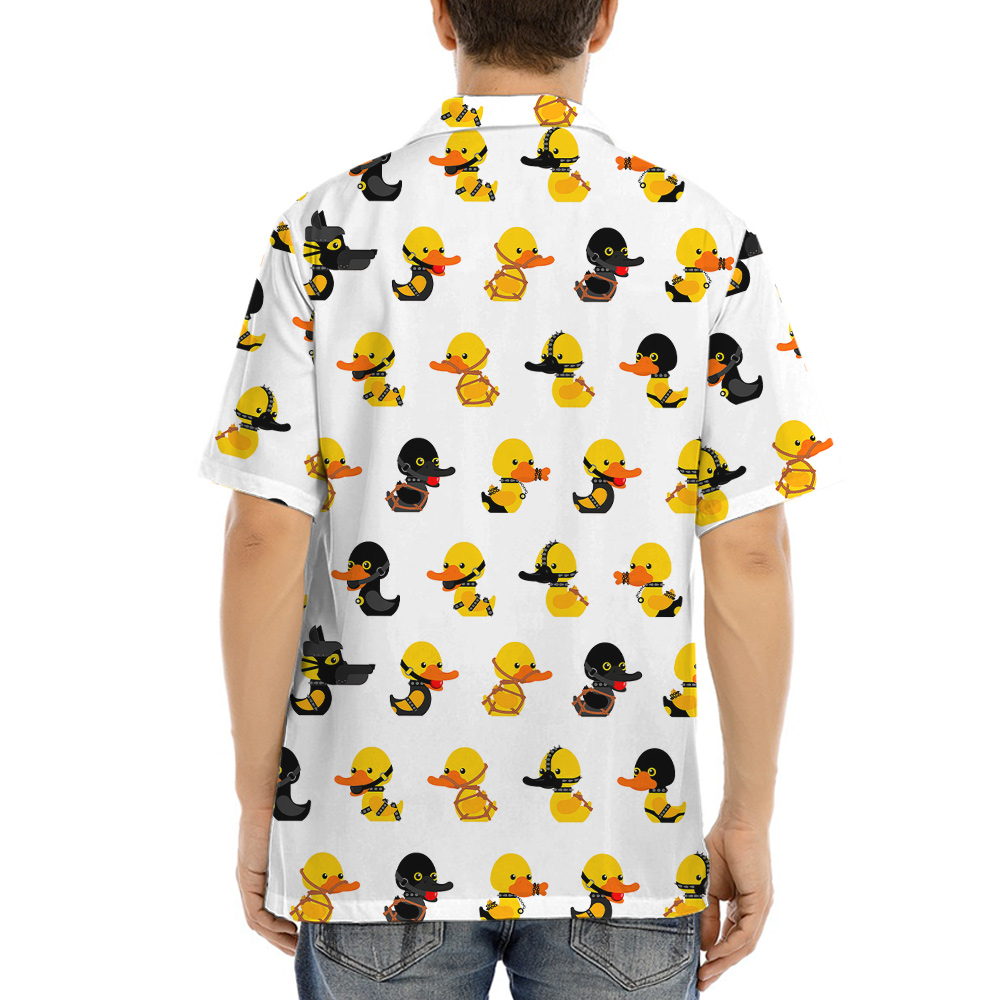 Funny Tactical Rubber Ducky Hawaiian Button Up Shirt