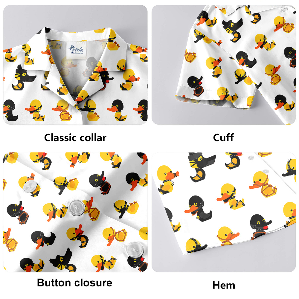 Funny Tactical Rubber Ducky Hawaiian Button Up Shirt