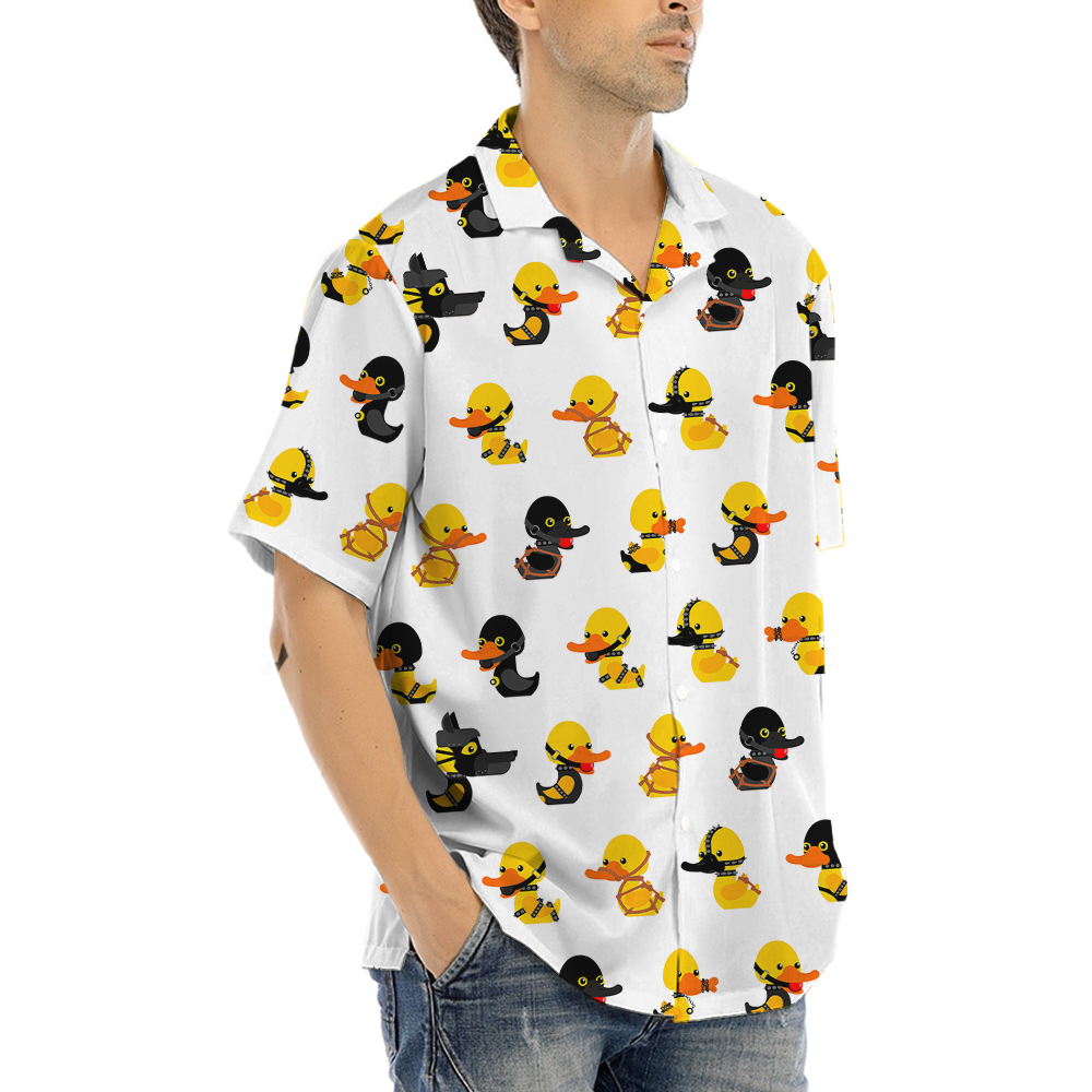 Funny Tactical Rubber Ducky Hawaiian Button Up Shirt