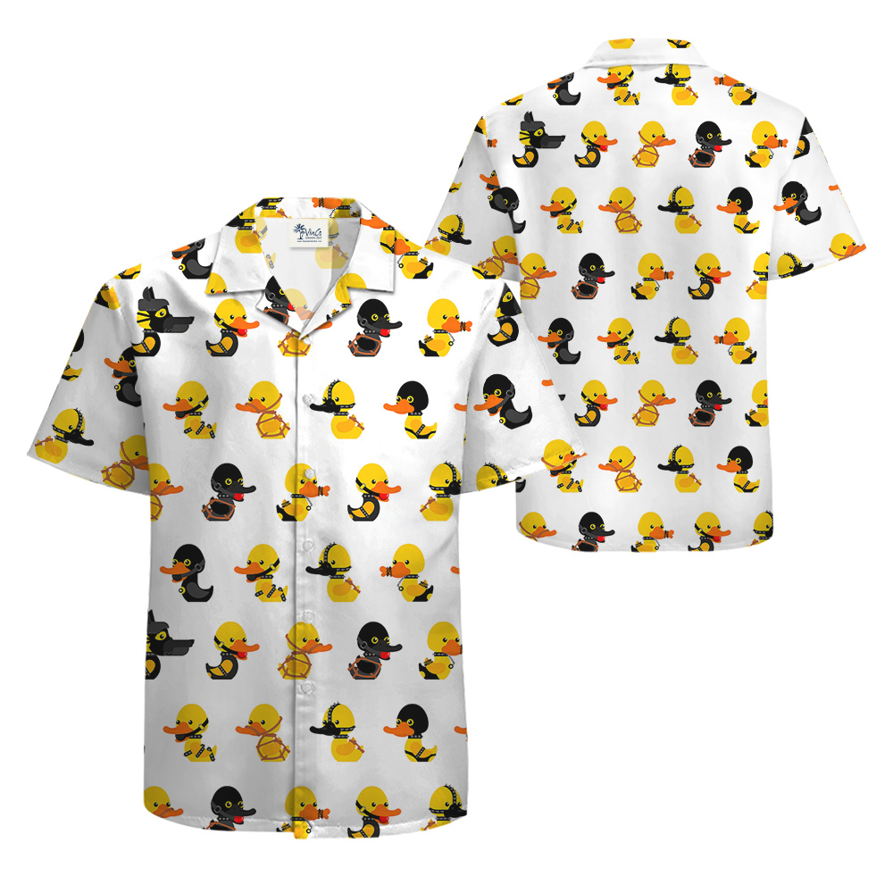 Funny Tactical Rubber Ducky Hawaiian Button Up Shirt