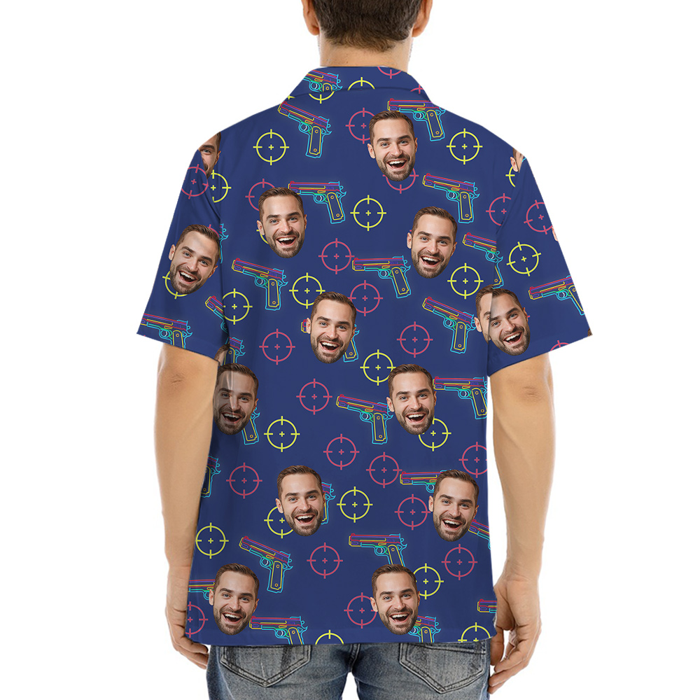 Custom Face Tactical Gun Hawaiian Shirt