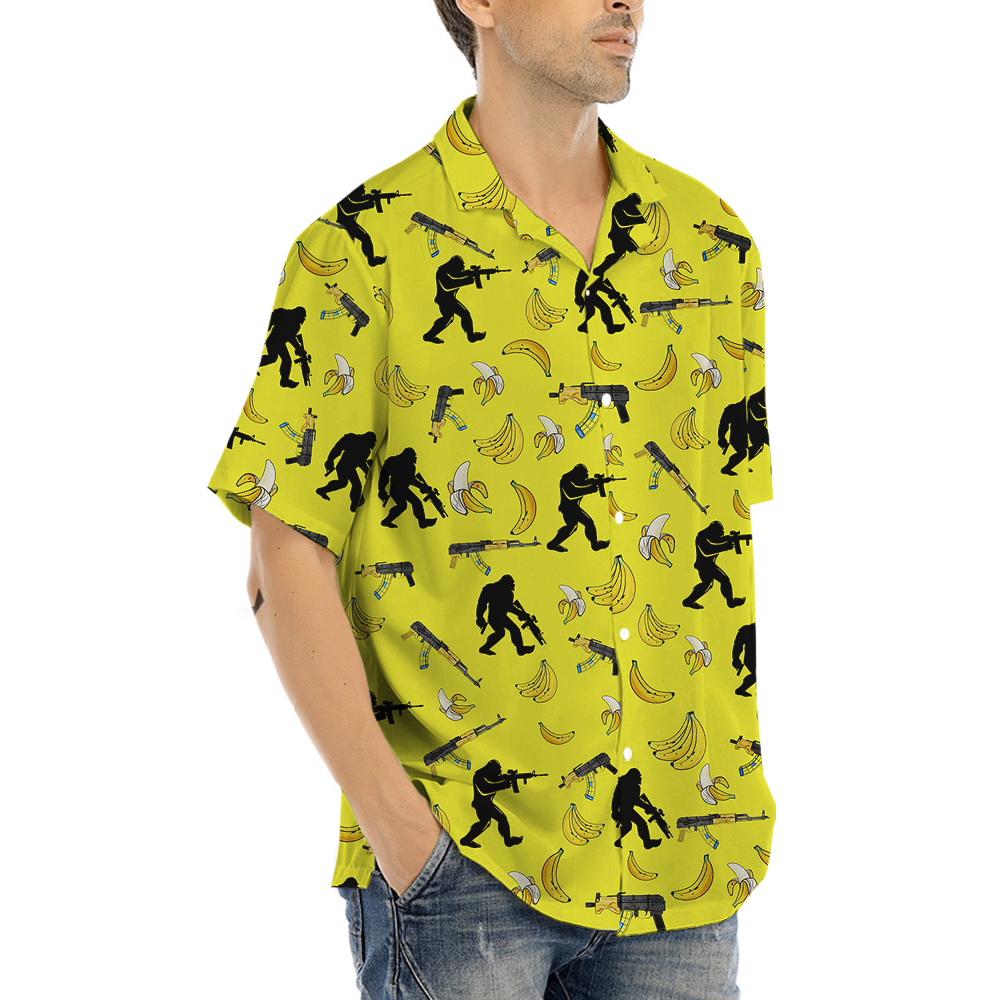 Tactical Sasquatch Banana Gun Hawaiian Shirt