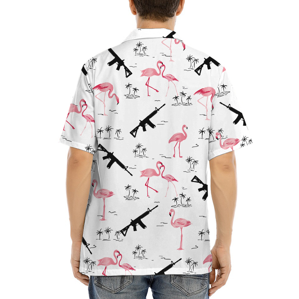 Tactical Gun Flamingo Aloha Shirt